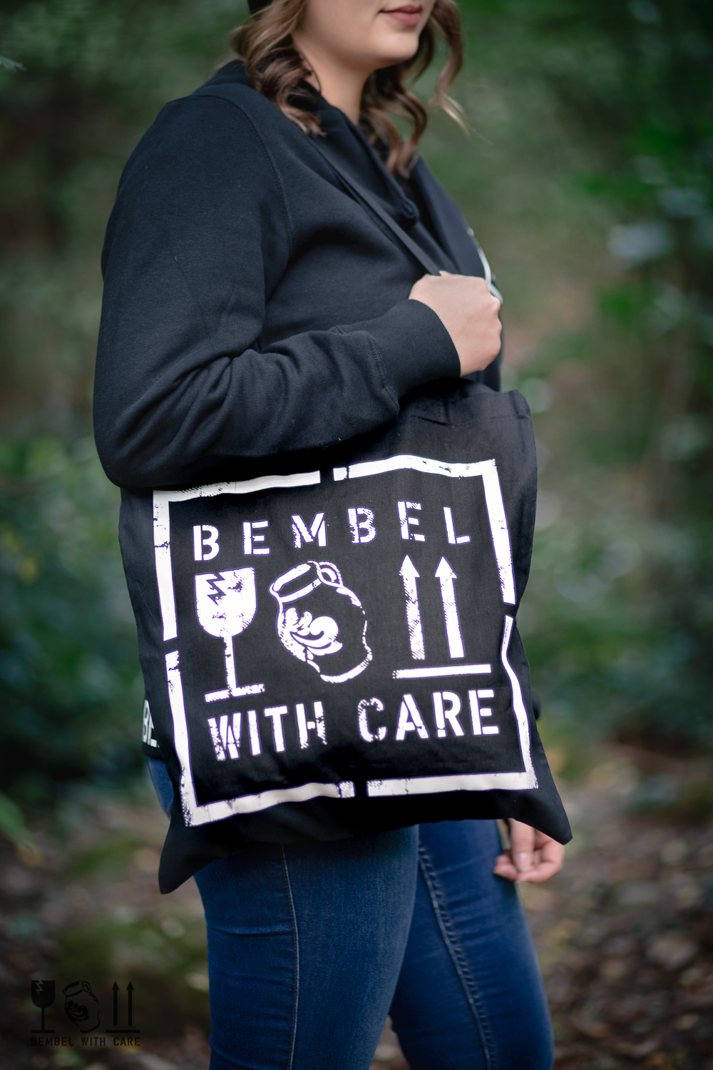 BEMBEL-WITH-CARE Stofftasche in Schwarz, Bembeltasche, Cider